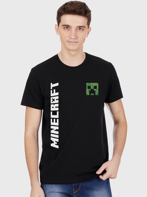 

Free Authority Men Black Printed Minecraft Round Neck T-shirt