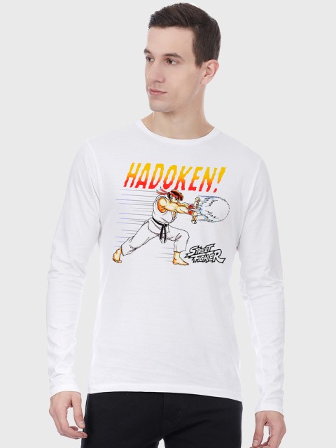 

Free Authority Men White Street Fighter Printed Round Neck T-shirt