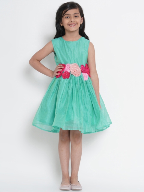 

Bitiya by Bhama Girls Sea Green Embellished Fit and Flare Dress