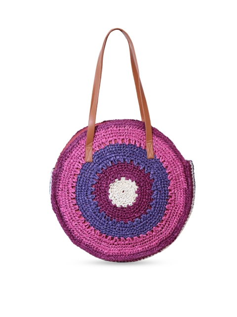 

Diwaah Pink & Blue Colourblocked Jute Shoulder Bag