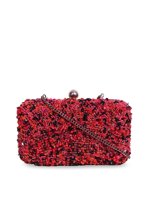 

Diwaah Red & Blue Embellished Box Clutch