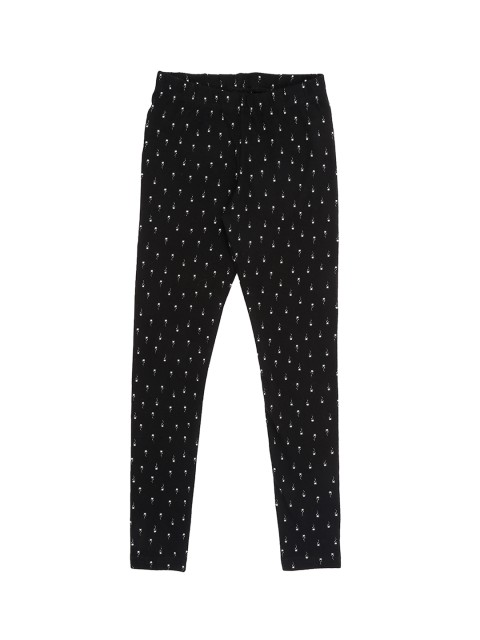 

Pantaloons Junior Girls Black Printed Ankle Length Leggings