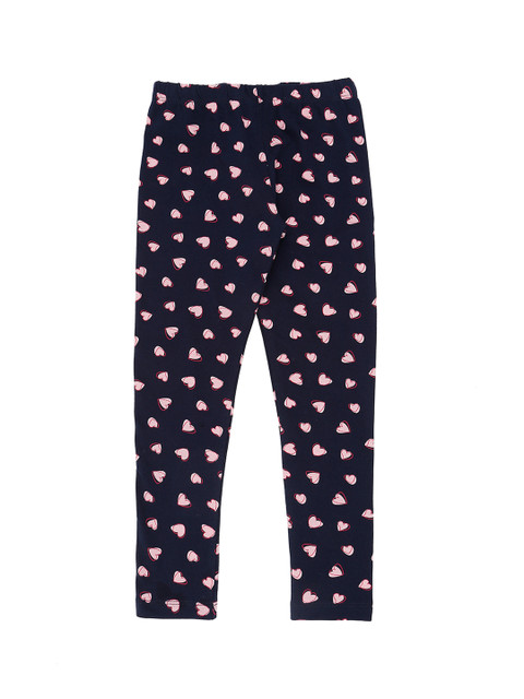 

Pantaloons Junior Girls Navy Blue & Pink Printed Ankle-Length Leggings
