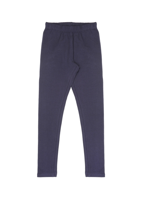 

Pantaloons Junior Girls Navy Blue Solid Ankle-Length Leggings