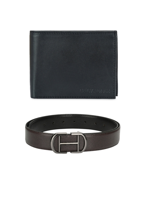 

Calvadoss Men Black & Brown Premium Belt & Wallet Accessory Gift Set