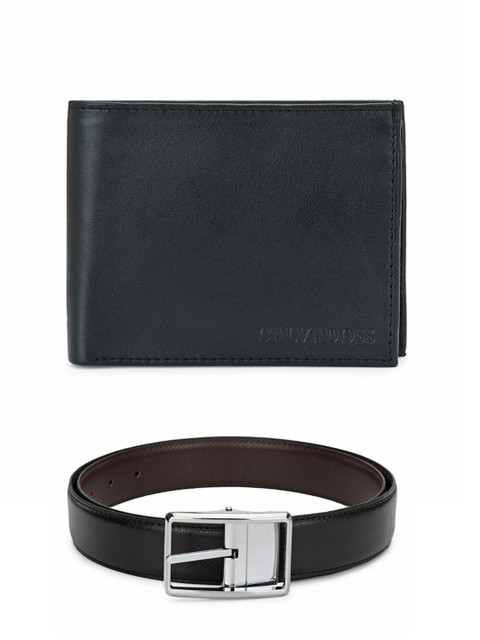 

Calvadoss Men Black & Brown Premium Belt & Wallet Accessory Gift Set