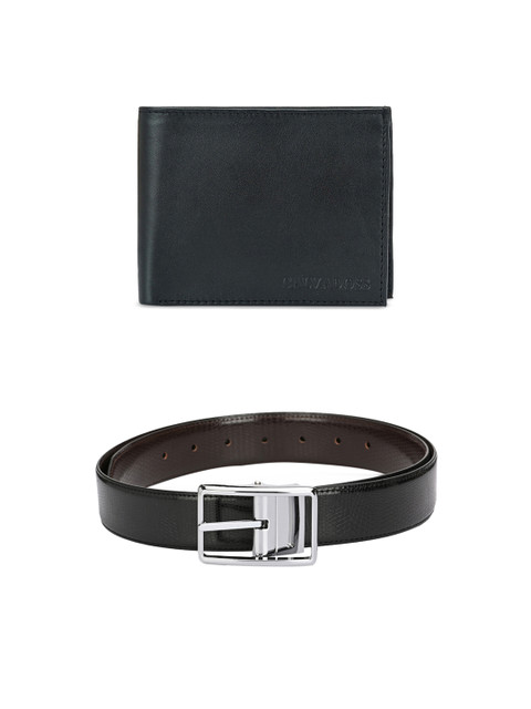 

Calvadoss Men Black & Brown Premium Belt & Wallet Accessory Gift Set
