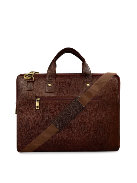 

ABYS Unisex Brown Solid Leather Laptop Bag