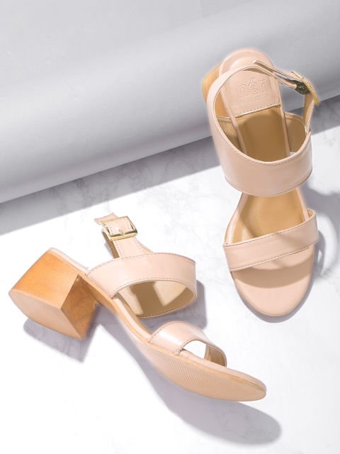 

her by invictus Women Dusty Pink Solid Block Heels