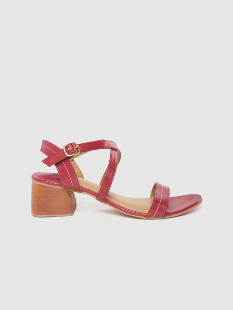 

her by invictus Women Red Solid Block Heels