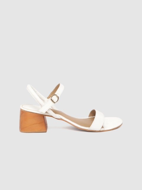 

her by invictus Women White Solid Block Heels
