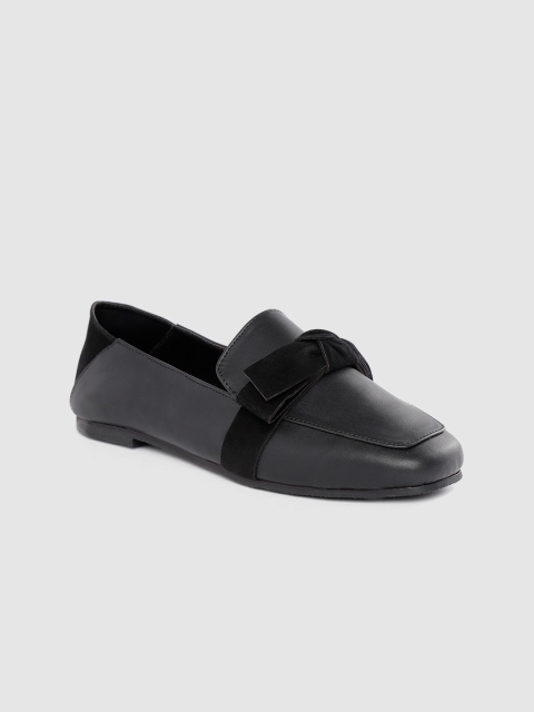 

her by invictus Women Black Solid Bow Detail Loafers