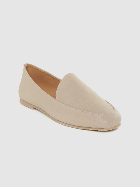 

her by invictus Women Beige Solid Slip-Ons