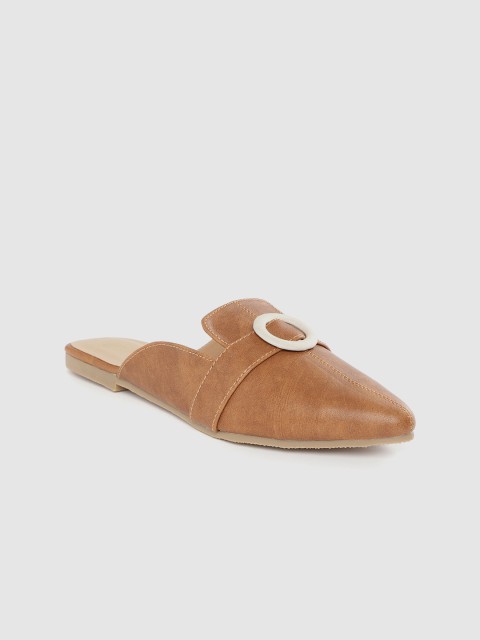 

her by invictus Women Tan Brown Solid Mules