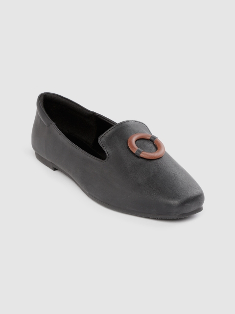 

her by invictus Women Black Solid Slip-On Flats