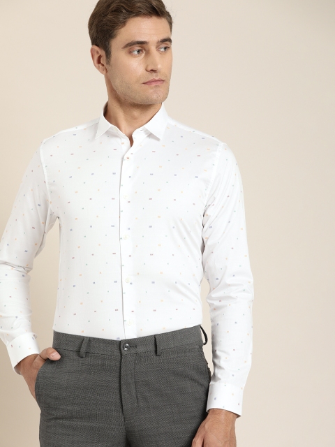 

INVICTUS Men White Slim Fit Dobby Formal Shirt