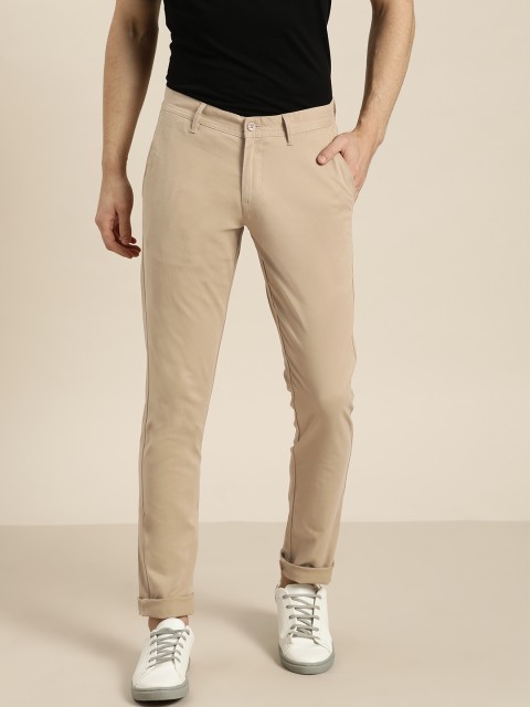 

INVICTUS Men Beige Slim Fit Solid Regular Trousers