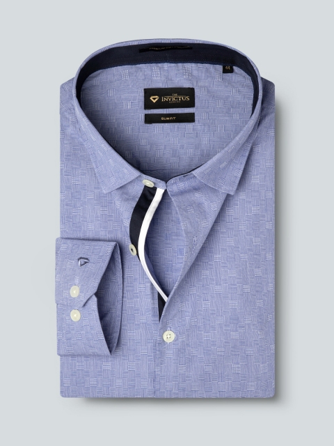 

INVICTUS Men Blue Slim Fit Dobby Formal Shirt