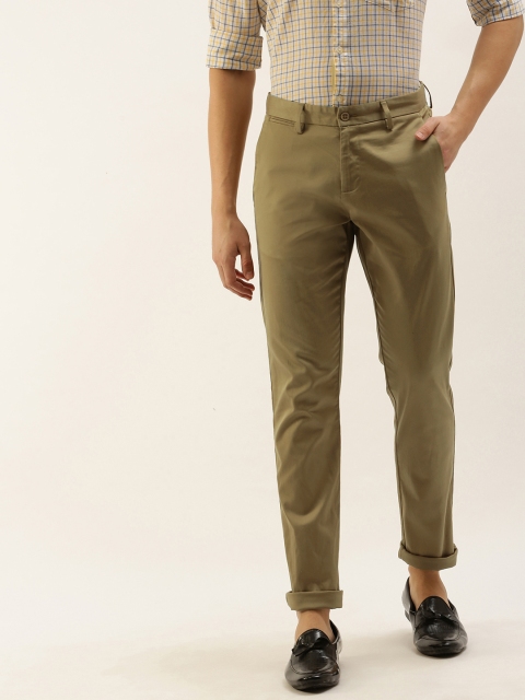 

INVICTUS Men Beige Tapered Fit Solid Anti Microbial Trousers