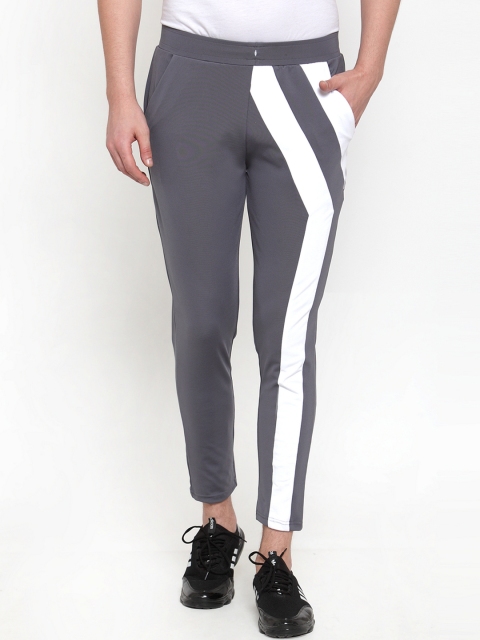 

Boston Club Men Grey & White Colourblocked Track Pants