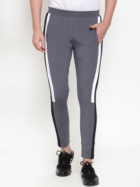 

Boston Club Men Grey & White Striped Rapid Dry Track Pants