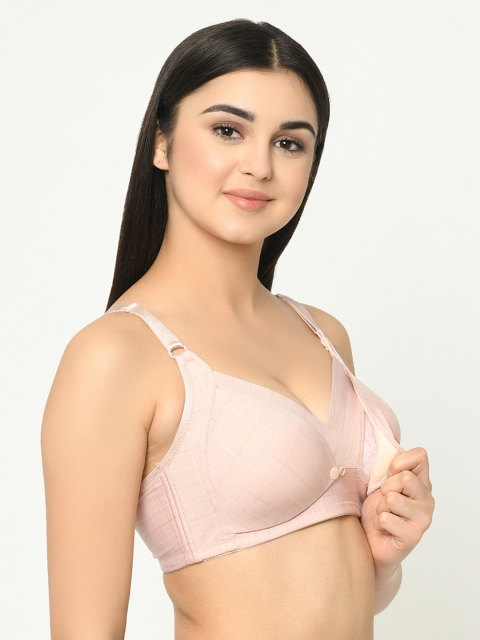 

MAMMA PRESTO Beige Printed Antimicrobial Lightly Padded Maternity Nursing Bra MPF-10