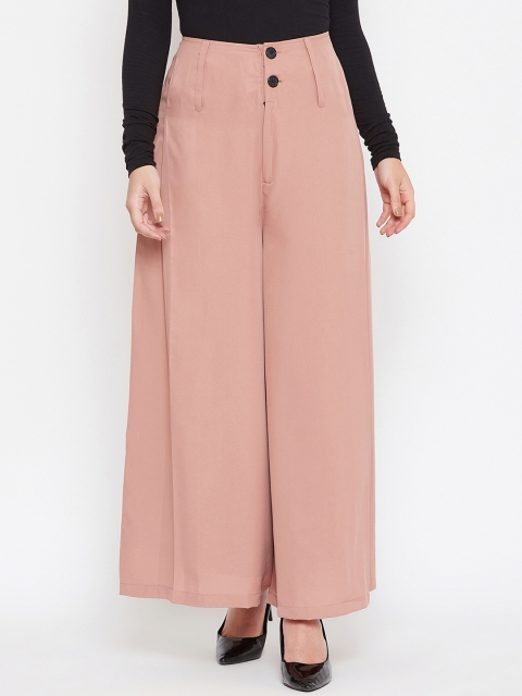 

TULIP 21 Women Peach-Coloured Solid Flared Palazzos