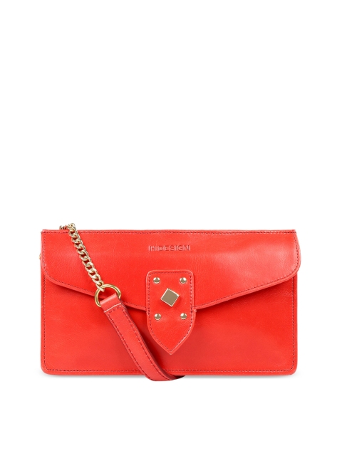 

Hidesign Red Solid Leather Sling Bag