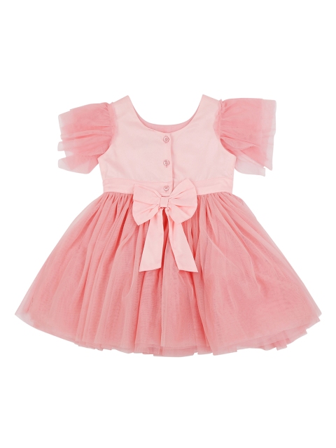 

Pantaloons Baby Girls Pink Self Design Fit and Flare Dress