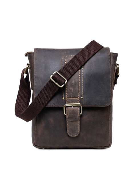 

Carry Trip Unisex Brown Solid Leather Messenger Bag