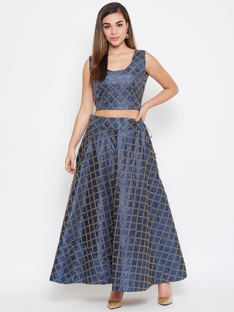 

TULIP 21 Navy Blue Ready to Wear Lehenga with Blouse