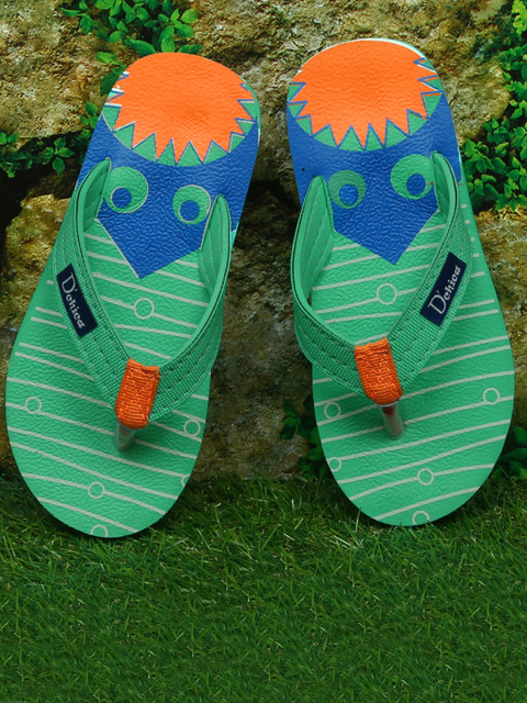 

DChica Boys Sea Green Printed Thong Flip-Flops