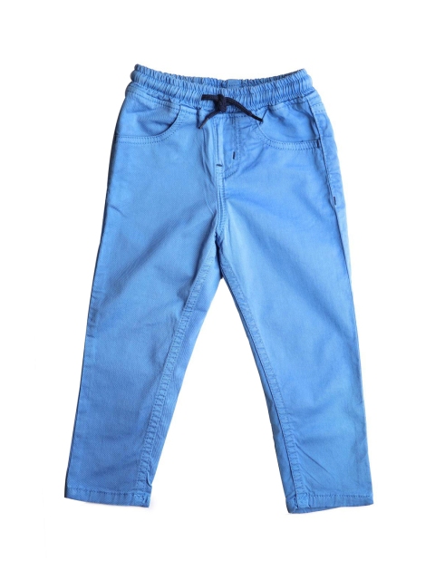 

Kid Studio Boys Blue Relaxed Tapered Fit Solid Regular Trousers