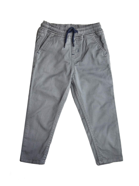 

Kid Studio Boys Grey Relaxed Tapered Fit Solid Regular Trousers