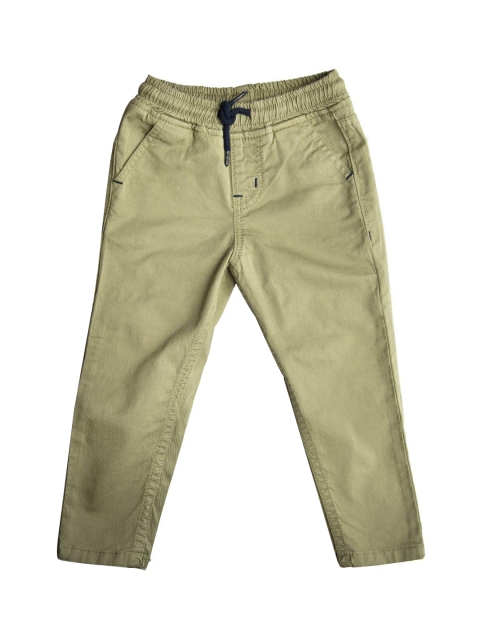 

Kid Studio Boys Green Relaxed Tapered Fit Solid Regular Trousers