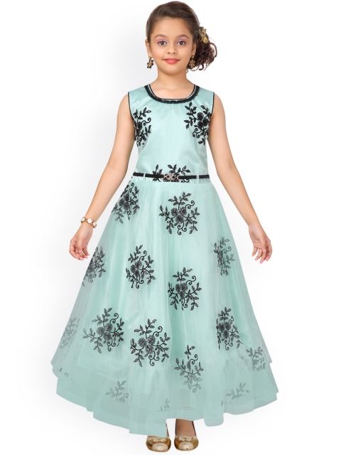 

Aarika Girls Green Printed Maxi Dress