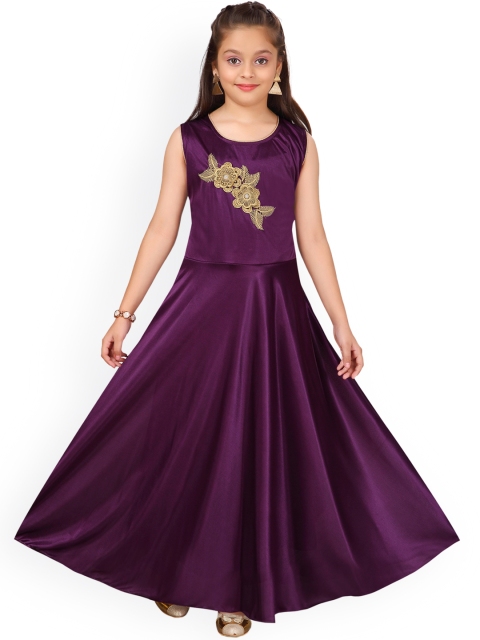 

Aarika Girls Purple Embellished Maxi Dress