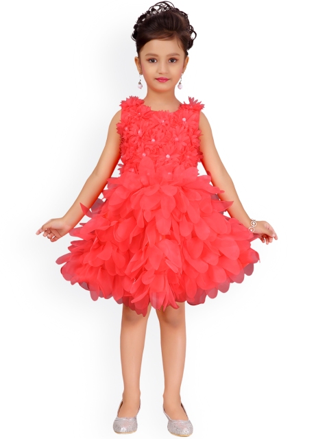 

Aarika Girls Red Embellished Fit and Flare Dress