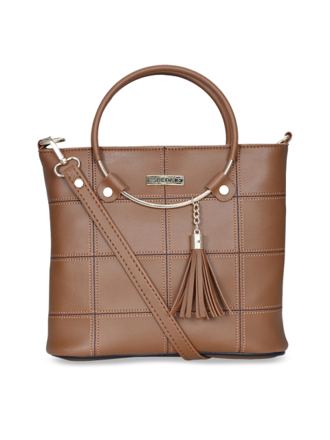 

ESBEDA Tan Brown Checked Handheld Bag