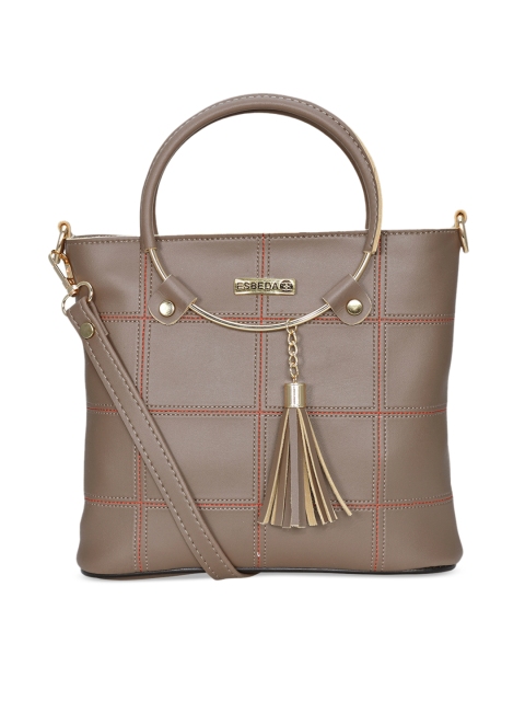 

ESBEDA Taupe Checked Handheld Bag