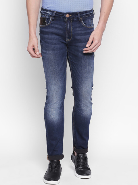 

SF JEANS by Pantaloons Men Blue Regular Fit Mid-Rise Clean Look Stretchable Jeans