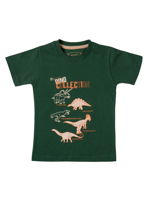 

Kid Studio Boys Green Printed Round Neck T-shirt