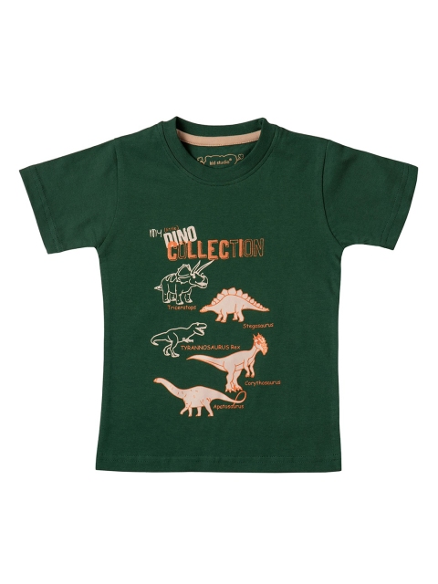 

Kid Studio Boys Green Printed Round Neck T-shirt