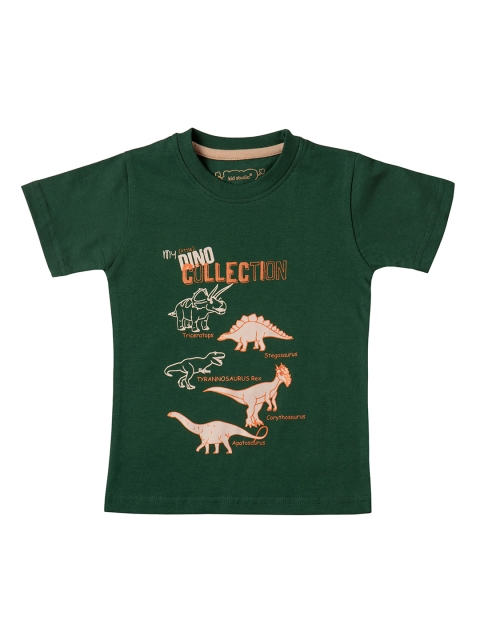 

Kid Studio Boys Green Printed Round Neck T-shirt