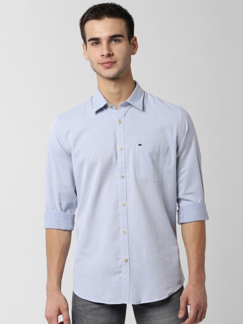 

Peter England Casuals Men Blue Slim Fit Solid Casual Shirt