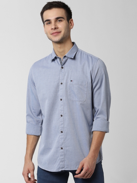 

Peter England Casuals Men Blue Regular Fit Self Design Casual Shirt