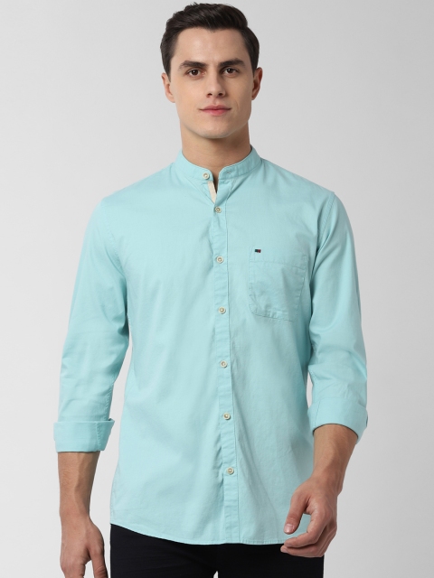 

Peter England Casuals Men Turquoise Blue Regular Fit Solid Casual Shirt