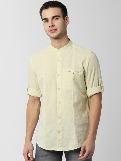 

Peter England Casuals Men Yellow Slim Fit Solid Casual Shirt