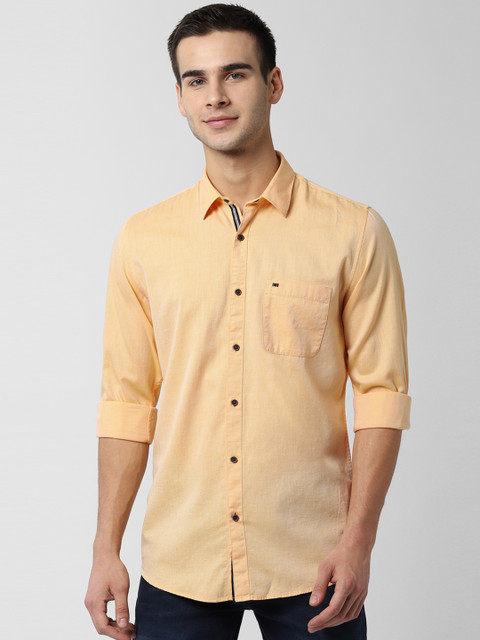 

Peter England Casuals Men Yellow Slim Fit Solid Casual Shirt