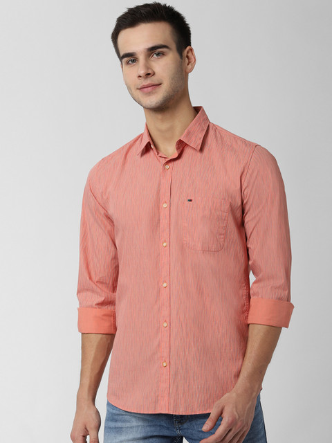 

Peter England Casuals Men Orange Slim Fit Printed Casual Shirt